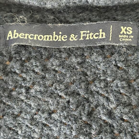 ABERCROMBIE & FITCH Women’s XS Textured Open Long Cardigan Sweater Navy Blue - Picture 6 of 7